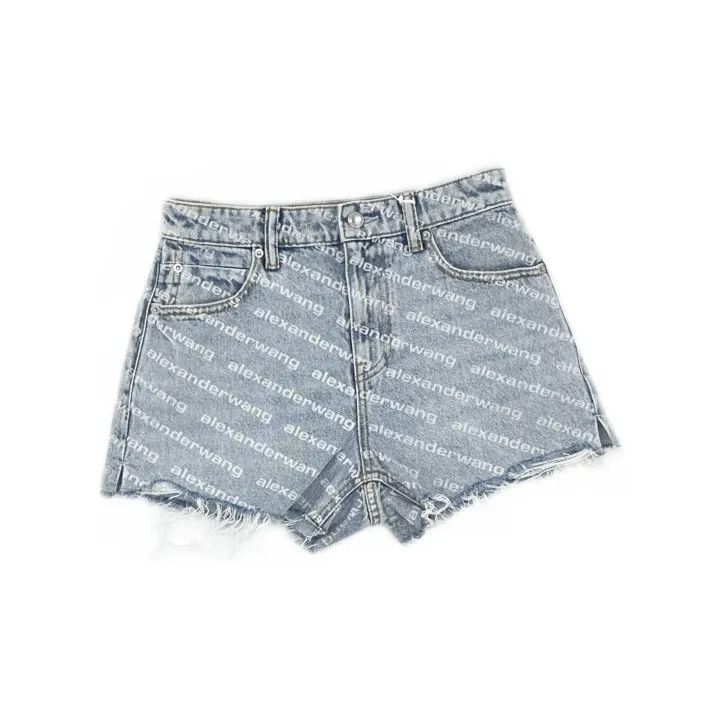 Alexander Wang Alexander Wang Logo Denim Shorts for Women 0079 Size 25" / US 0 / IT 36 - 2 Thumbnail