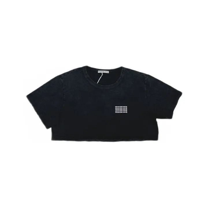 Alexander Wang Alexander Wang SS20 Logo Crop T-shirt for Women 0079 Size L / US 10 / IT 46 - 2 Thumbnail