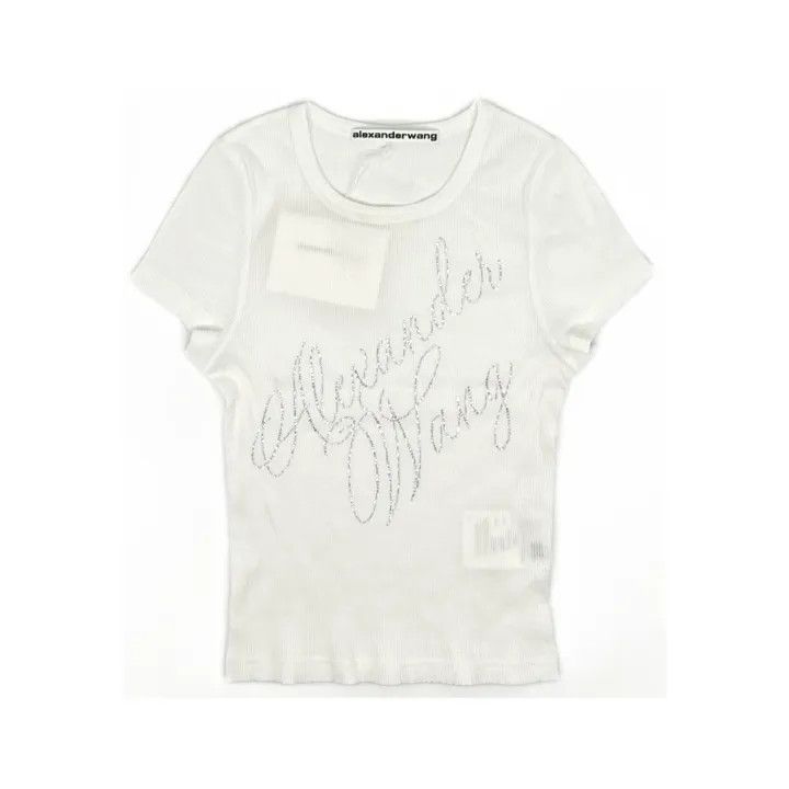 Alexander Wang Alexander Wang Crystal Embellished Short Sleeve T-Shirt 0079 Size M / US 6-8 / IT 42-44 - 2 Thumbnail