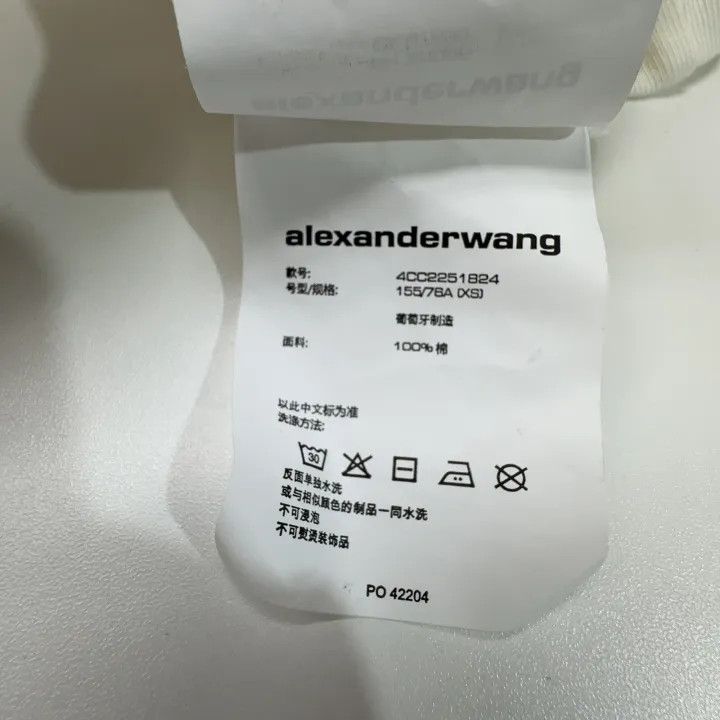 Alexander Wang Alexander Wang Logo Print White Short Sleeve T-shirt 0079 Size XS / US 0-2 / IT 36-38 - 4 Thumbnail