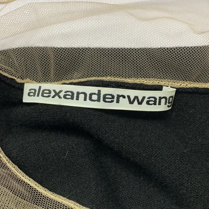 Alexander Wang Alexander Wang Black Sheer Neckline Crop Sweater 0079 Size S / US 4 / IT 40 - 3 Thumbnail