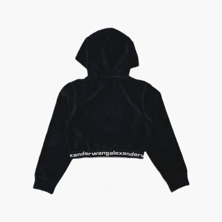 Alexander Wang Alexander Wang Black Cropped Hoodie for Women 0079 Size L / US 10 / IT 46 - 3 Thumbnail