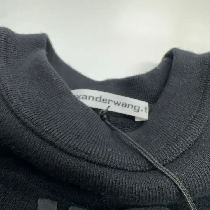 Alexander Wang Alexander Wang Black Cotton Logo Sweatshirt 0079 Size XS / US 0-2 / IT 36-38 - 7 Thumbnail