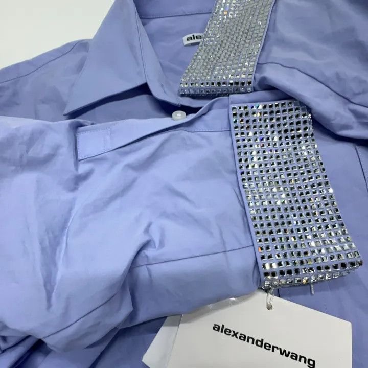 Alexander Wang SS22 Crystal Cuff Long Sleeve Shirt 0079