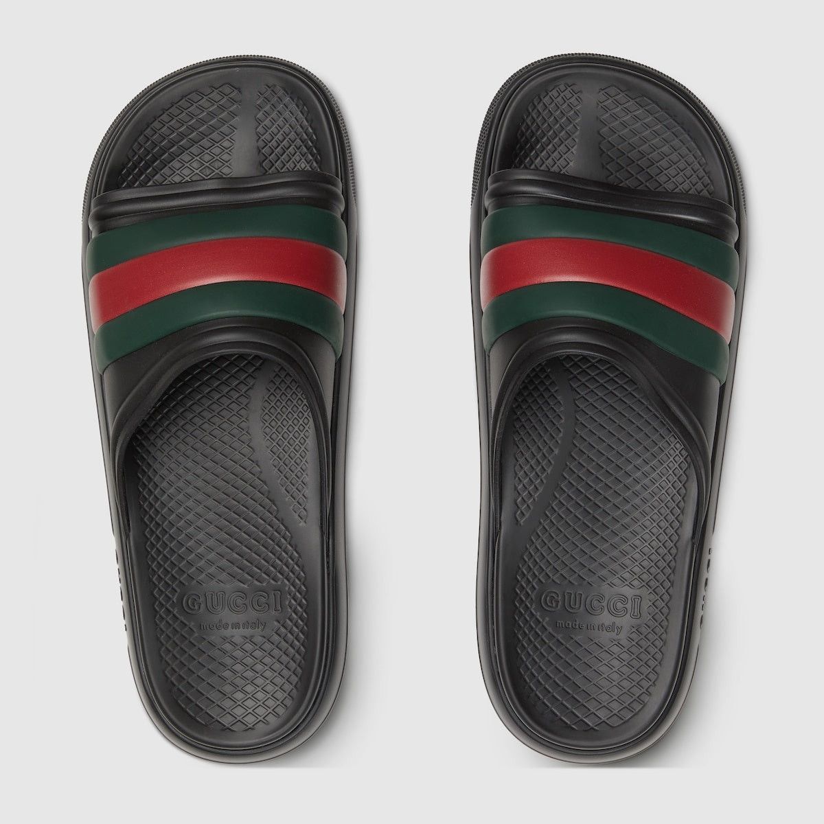 Gucci Gucci Web Rubber Slide Sandals SIZE 7 Size ONE SIZE - 2 Thumbnail