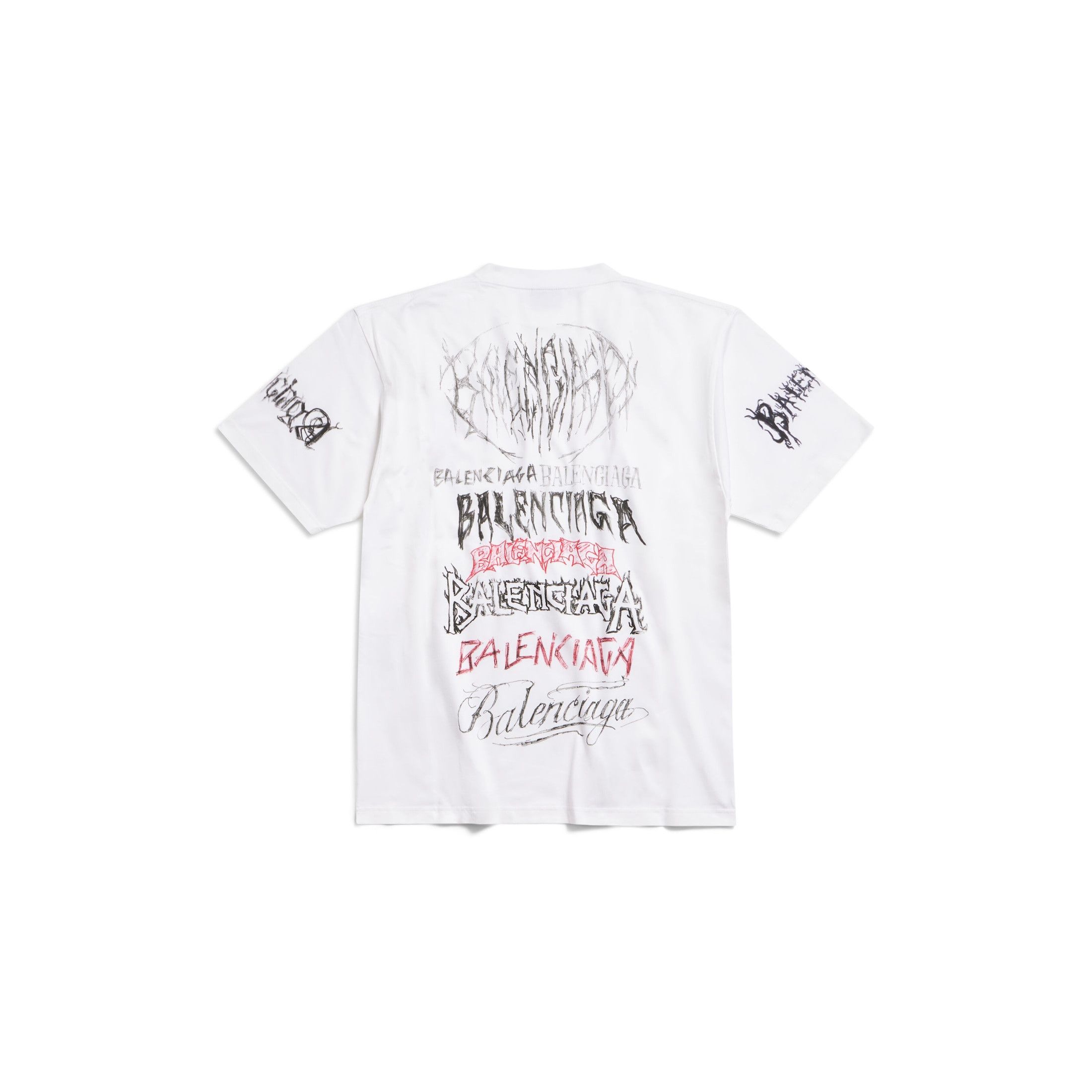 Balenciaga DIY METAL T-SHIRT LARGE FIT IN WHITE/BLACK/RED Size US M / EU 48-50 / 2 - 2 Thumbnail
