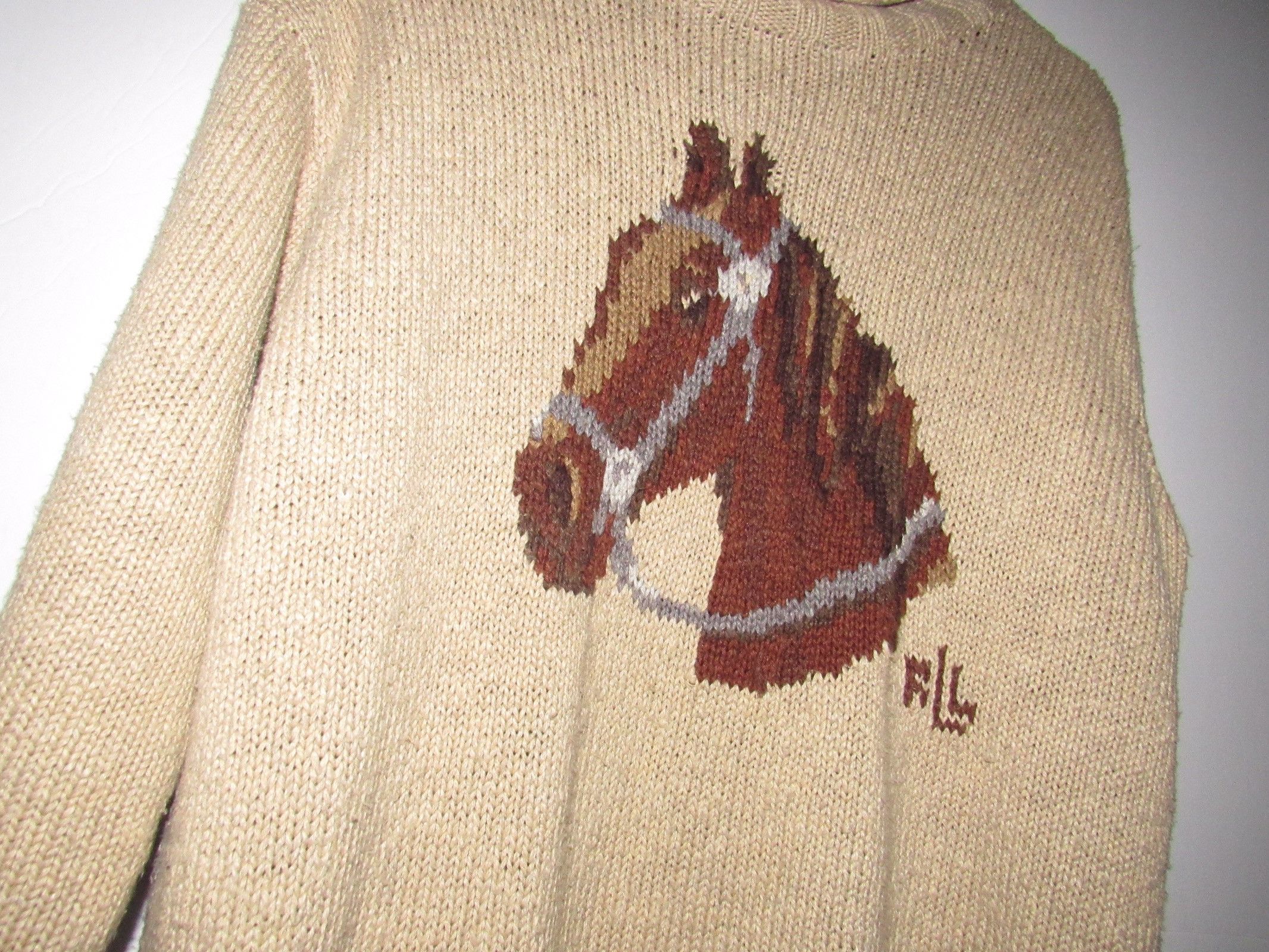 Ralph store Lauren Hand Knit Horse Turtleneck Exclusive Sweater