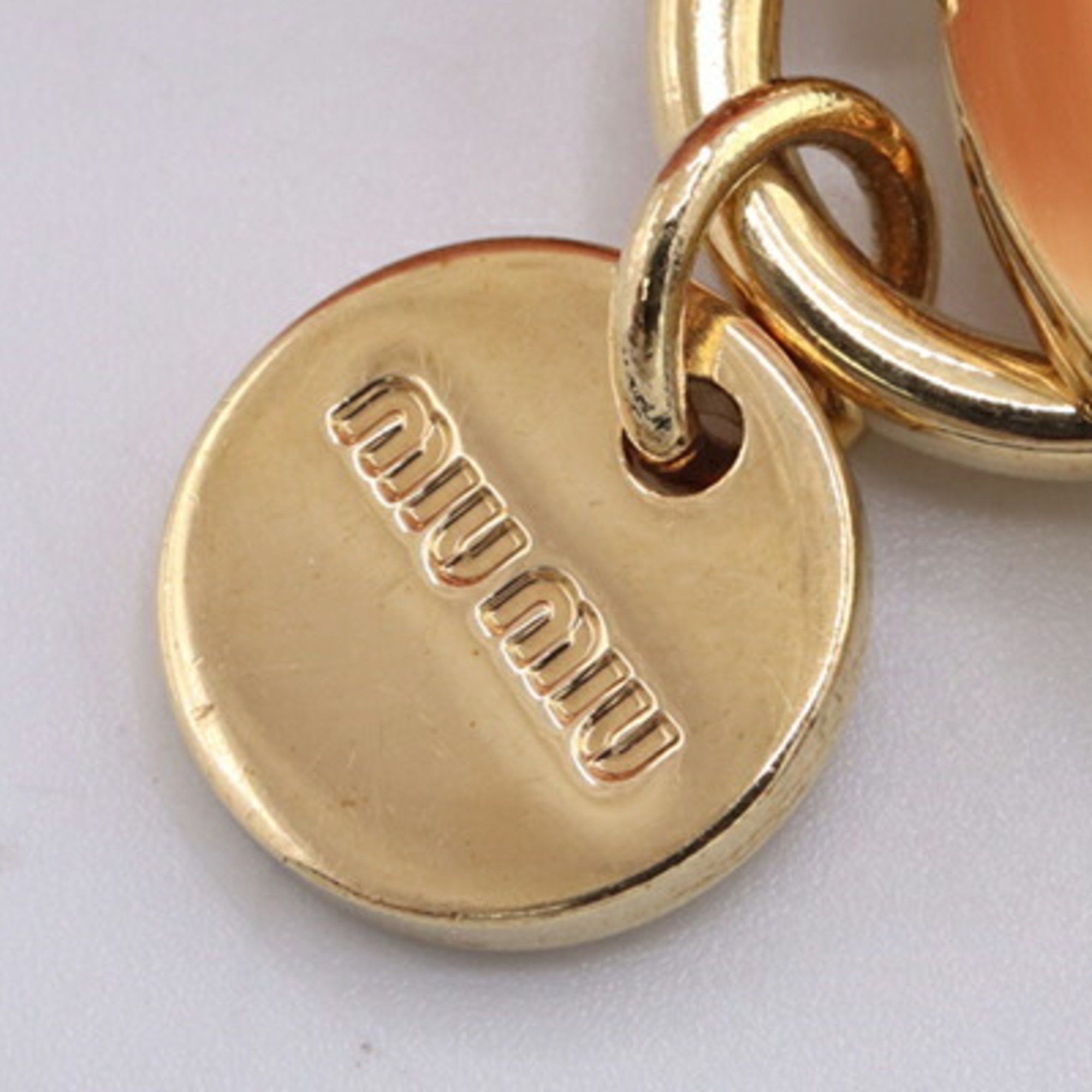 Miu Miu Miu Miu Miu Keychain 5TL187 Pink White Fur Metal Bag Charm Keyring Heart Women's MIUMIU Size ONE SIZE - 5 Thumbnail