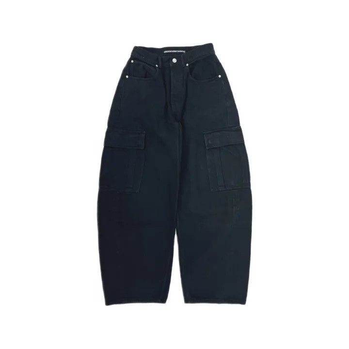 Alexander Wang Alexander Wang Black Wide-Leg Cargo Jeans 0079 Size 25" / US 0 / IT 36 - 2 Thumbnail