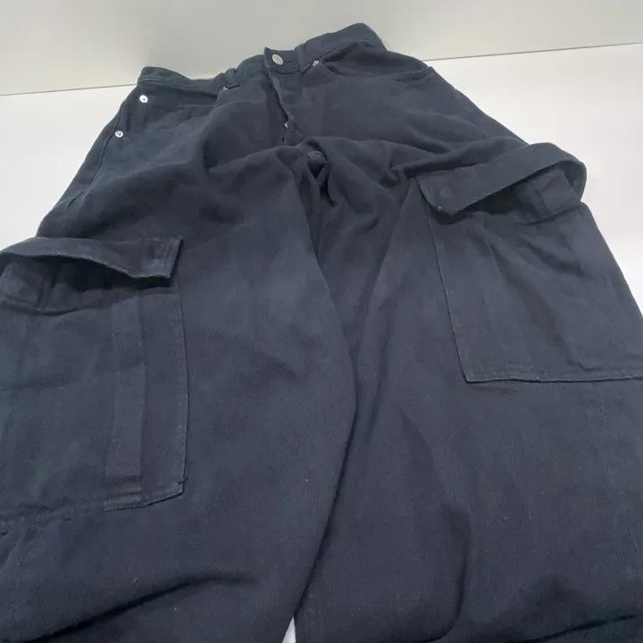 Alexander Wang Alexander Wang Black Wide-Leg Cargo Jeans 0079 Size 25" / US 0 / IT 36 - 9 Thumbnail