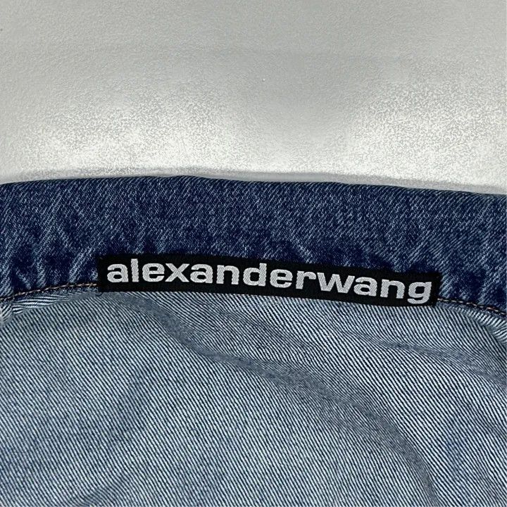 Alexander Wang Alexander Wang Cropped Long Sleeve Denim Jacket 0079 Size XS / US 0-2 / IT 36-38 - 3 Thumbnail