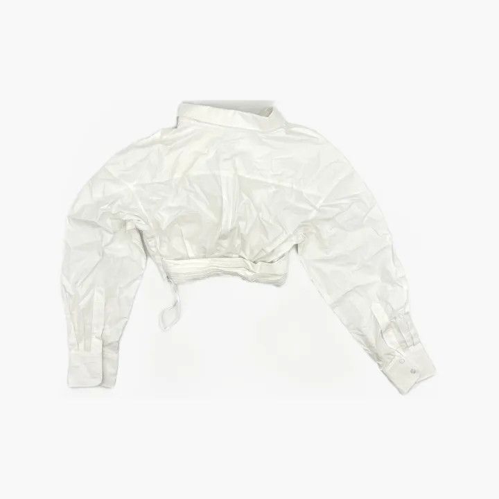 Alexander Wang Alexander Wang White V-Neck Cropped Top 0079 Size XS / US 0-2 / IT 36-38 - 3 Thumbnail