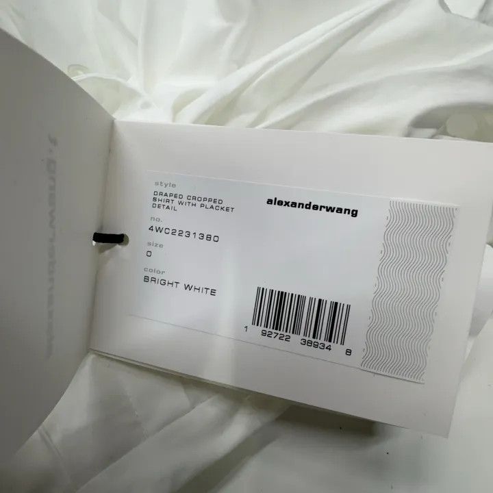 Alexander Wang Alexander Wang White V-Neck Cropped Top 0079 Size XS / US 0-2 / IT 36-38 - 4 Thumbnail