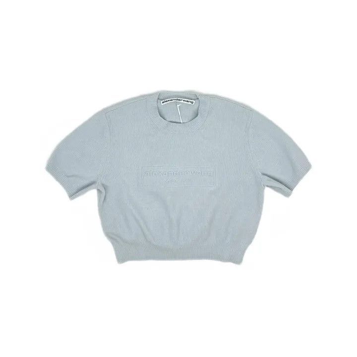 Alexander Wang Alexander Wang Blue Short Sleeve Knit T-Shirt 0079 Size S / US 4 / IT 40 - 2 Thumbnail