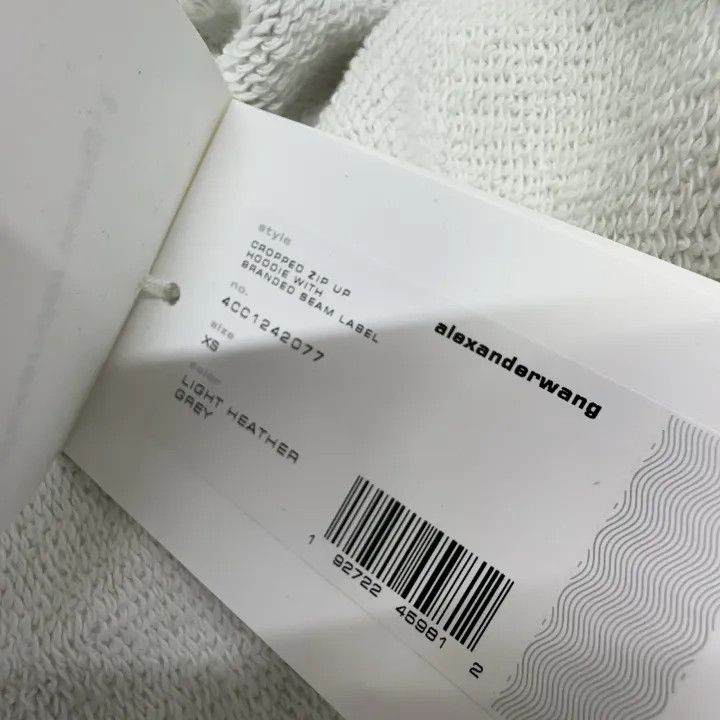 Alexander Wang Alexander Wang Grey Cropped Hoodie with Zipper 0079 Size XS / US 0-2 / IT 36-38 - 5 Thumbnail