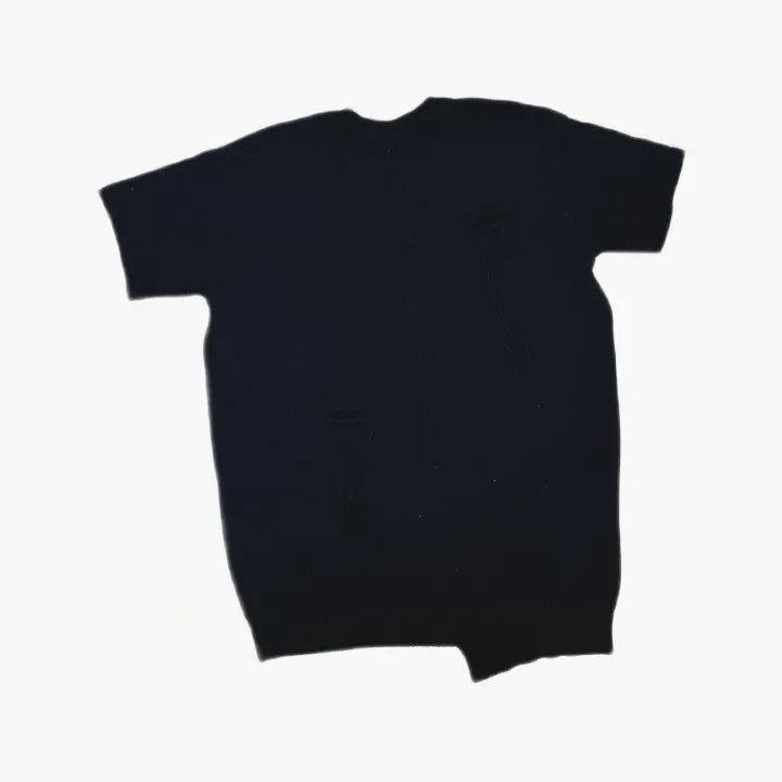 Yohji Yamamoto Yohji Yamamoto Black Knit Short Sleeve Top 0079 Size S / US 4 / IT 40 - 3 Thumbnail