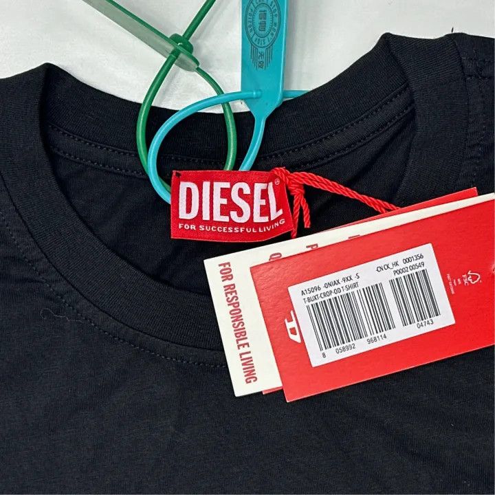 Diesel Diesel Oval-D Logo Black Short Sleeve T-shirt 0079 Size S / US 4 / IT 40 - 2 Thumbnail