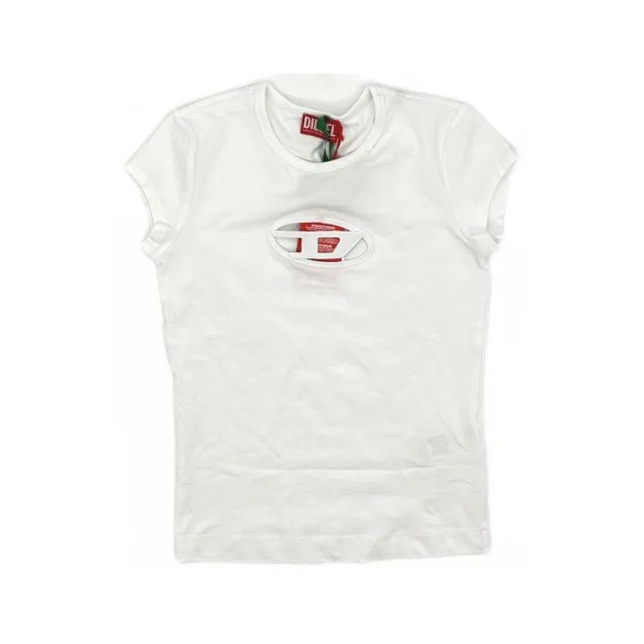 Diesel Diesel Oval-D Logo Embroidered Short Sleeve Tee 0079 Size S / US 4 / IT 40 - 2 Thumbnail