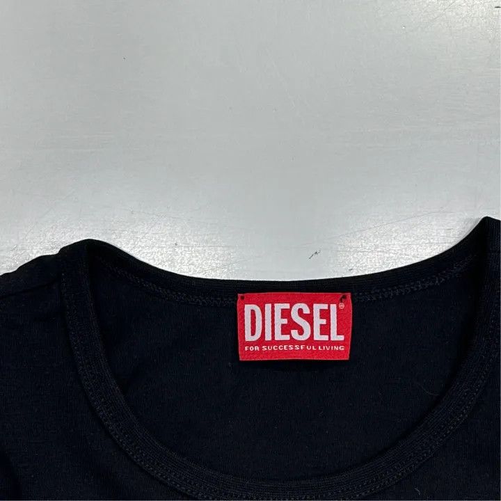 Diesel Diesel FW22 Oval-D Series Embroidered Black T-Shirt 0079 Size S / US 4 / IT 40 - 2 Thumbnail