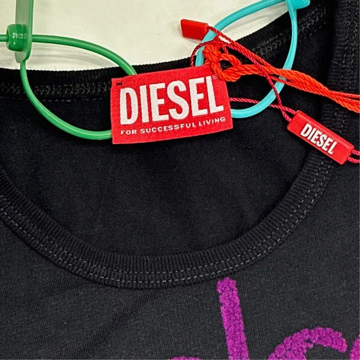 Diesel Diesel Women's Black Logo T-Shirt 0079 Size M / US 6-8 / IT 42-44 - 2 Thumbnail