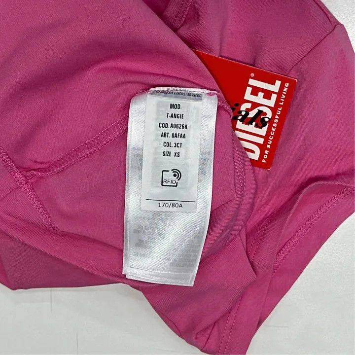 Diesel Diesel Pink Short Sleeve Logo T-Shirt 0079 Size XS / US 0-2 / IT 36-38 - 2 Thumbnail