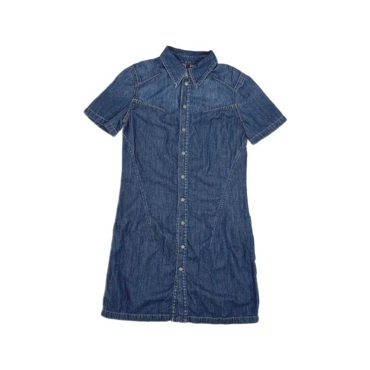 Diesel Diesel Short Sleeve Denim Dress for Women 0079 Size M / US 6-8 / IT 42-44 - 2 Thumbnail