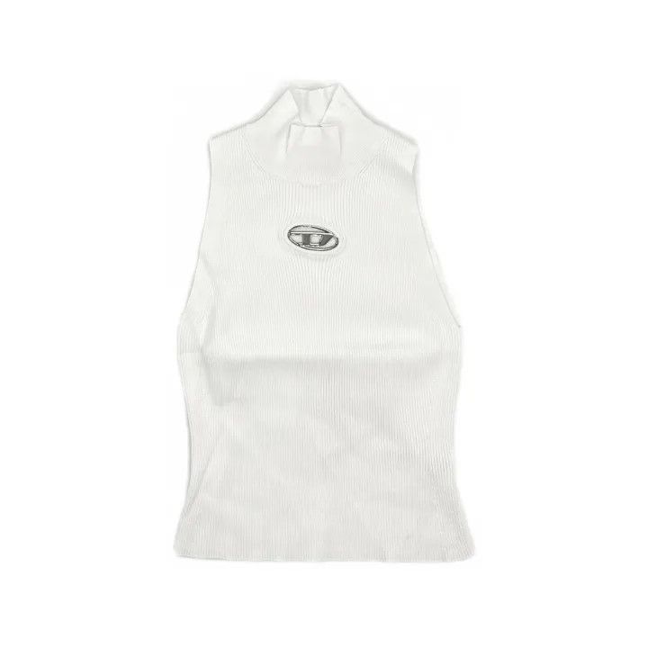 Diesel Diesel Women's Ribbed Tank Top with Logo 0079 Size M / US 6-8 / IT 42-44 - 2 Thumbnail