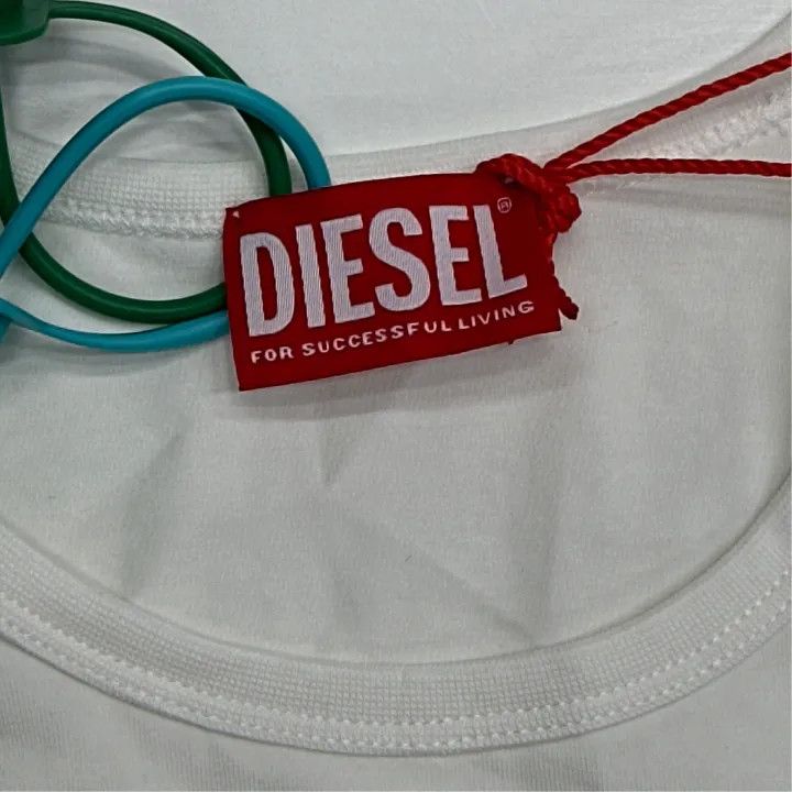 Diesel Diesel OVAL-D Series White Logo T-shirt 0079 Size XS / US 0-2 / IT 36-38 - 2 Thumbnail