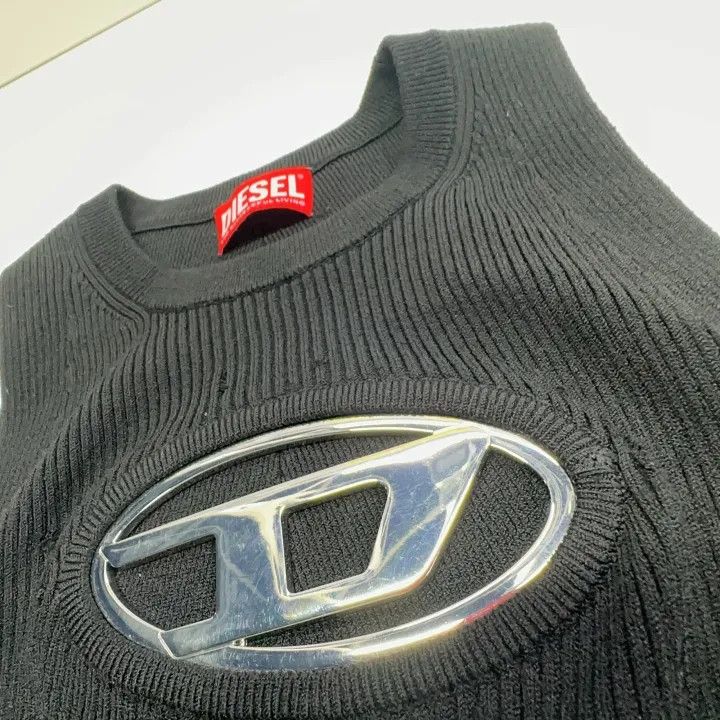 Diesel Diesel FW22 Black Sleeveless Logo Tank Top 0079 Size XS / US 0-2 / IT 36-38 - 8 Thumbnail