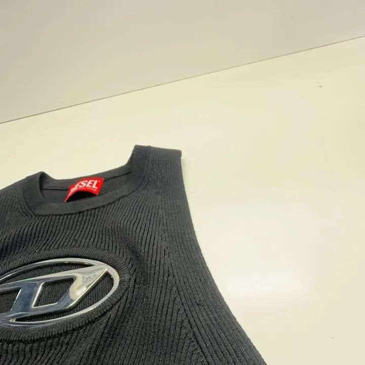 Diesel Diesel FW22 Black Sleeveless Logo Tank Top 0079 Size XS / US 0-2 / IT 36-38 - 7 Thumbnail