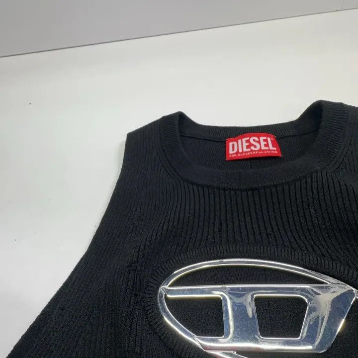 Diesel Diesel FW22 Black Sleeveless Logo Tank Top 0079 Size XS / US 0-2 / IT 36-38 - 6 Thumbnail