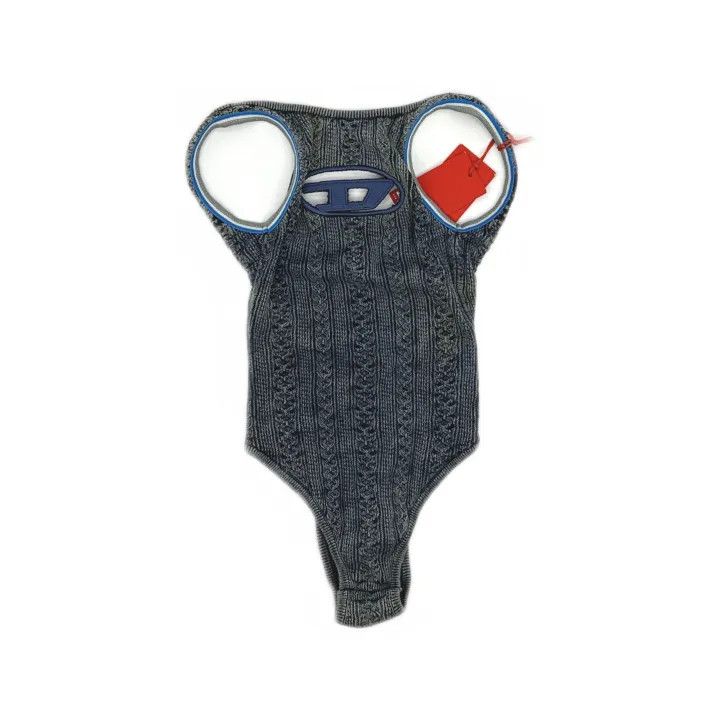 Diesel DIESEL Oval-D Series Blue Sleeveless Bodysuit 0079 Size XS / US 0-2 / IT 36-38 - 2 Thumbnail