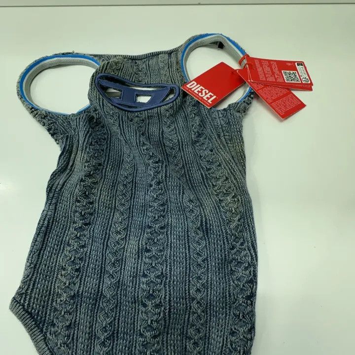 Diesel DIESEL Oval-D Series Blue Sleeveless Bodysuit 0079 Size XS / US 0-2 / IT 36-38 - 7 Thumbnail