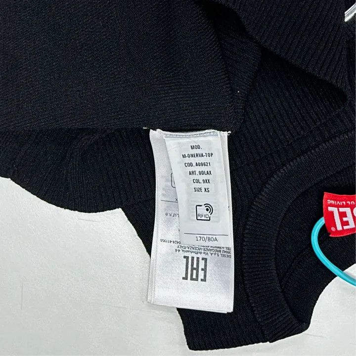 Diesel Diesel Oval-D Series Black Sleeveless Top 0079 Size XS / US 0-2 / IT 36-38 - 4 Thumbnail