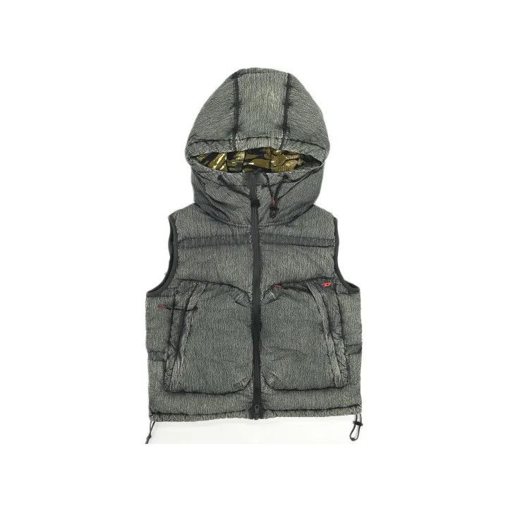 Diesel Diesel Women's Casual Zippered Hooded Vest 0079 Size S / US 4 / IT 40 - 2 Thumbnail