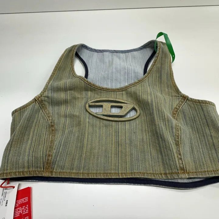 Diesel Diesel Green Sleeveless Graphic Crop Top 0079 Size M / US 6-8 / IT 42-44 - 7 Thumbnail