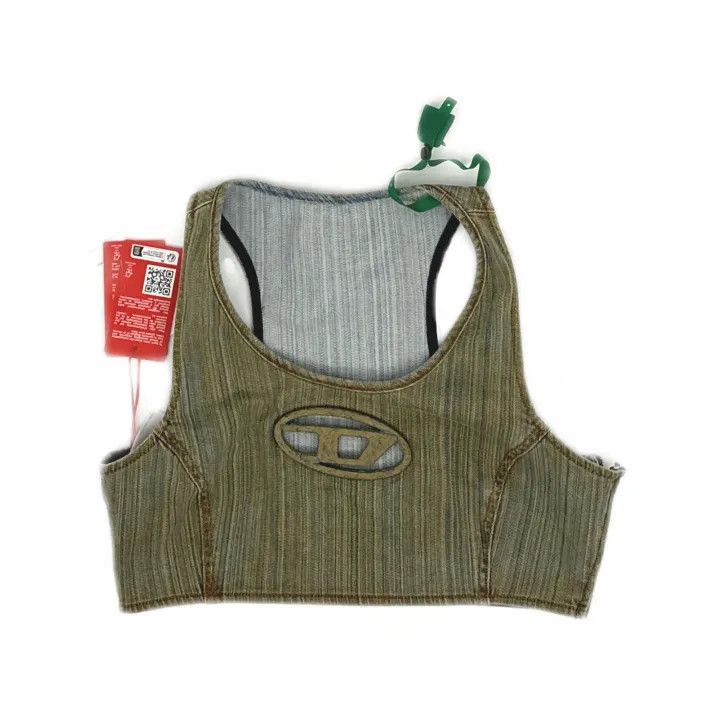 Diesel Diesel Green Sleeveless Graphic Crop Top 0079 Size M / US 6-8 / IT 42-44 - 2 Thumbnail