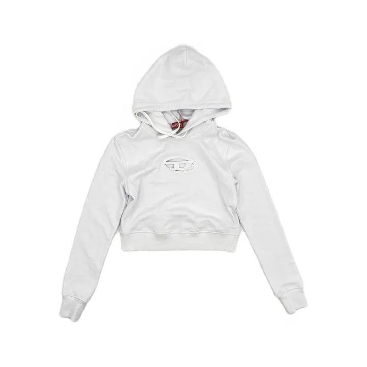 Diesel Diesel White Logo Hooded Long Sleeve Sweatshirt 0079 Size L / US 10 / IT 46 - 2 Thumbnail