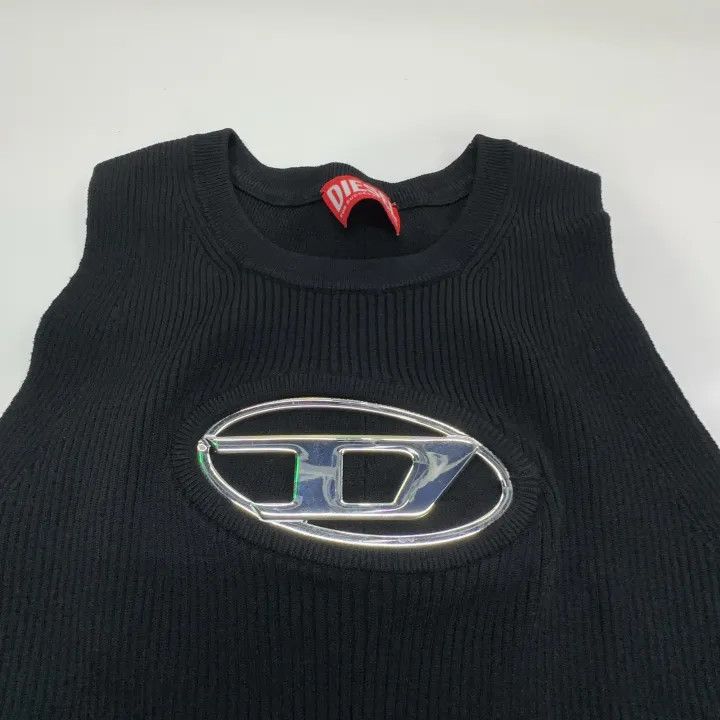 Diesel Diesel Sleeveless Black Crop Tank Top 0079 Size L / US 10 / IT 46 - 8 Thumbnail