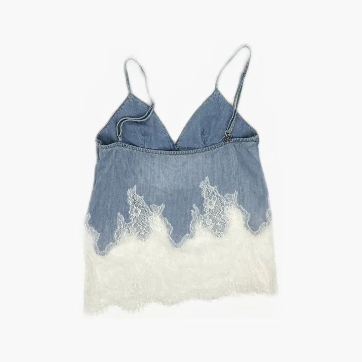 Diesel Diesel Lace-Trimmed Denim Cami Top 0079 Size M / US 6-8 / IT 42-44 - 3 Thumbnail