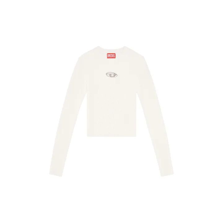 Diesel Diesel Oval-D Long Sleeve Ribbed Knit Top 0079 Size M / US 6-8 / IT 42-44 - 2 Thumbnail