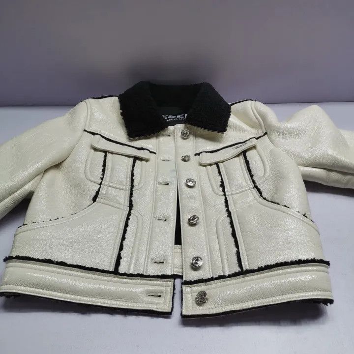 Diesel Diesel White Leather Long Sleeve Jacket 0079 Size XS / US 0-2 / IT 36-38 - 10 Thumbnail