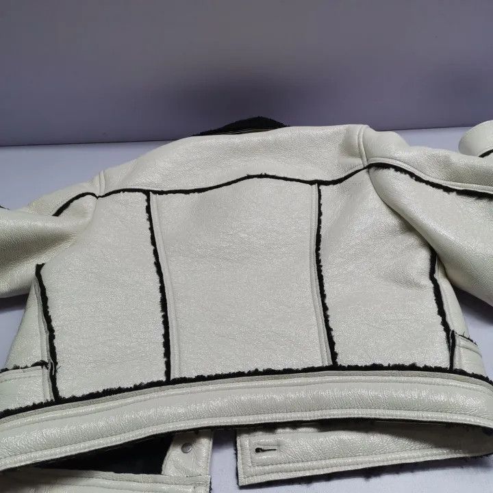 Diesel Diesel White Leather Long Sleeve Jacket 0079 Size XS / US 0-2 / IT 36-38 - 9 Thumbnail