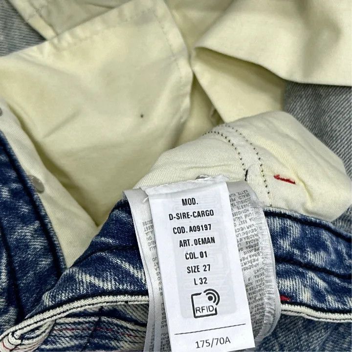 Diesel Diesel D-CARGO Vintage Cargo Denim Trousers 0079 Size 27" / US 4 / IT 40 - 2 Thumbnail