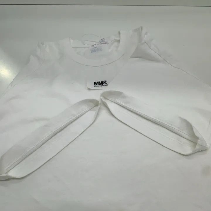 Maison Margiela MM6 Maison Margiela White Cropped T-Shirt 0079 Size S / US 4 / IT 40 - 11 Thumbnail