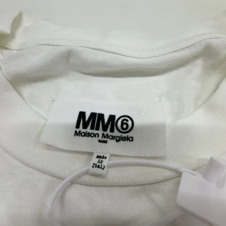 Maison Margiela MM6 Maison Margiela White Cropped T-Shirt 0079 Size S / US 4 / IT 40 - 4 Thumbnail