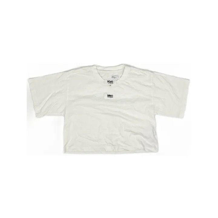 Maison Margiela MM6 Maison Margiela White Cropped T-Shirt 0079 Size S / US 4 / IT 40 - 2 Thumbnail