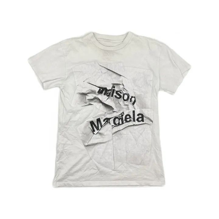 Maison Margiela Maison Margiela White Logo Print Short Sleeve T-Shirt 0079 Size XS / US 0-2 / IT 36-38 - 2 Thumbnail