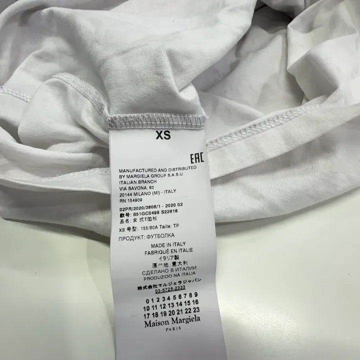 Maison Margiela Maison Margiela White Logo Print Short Sleeve T-Shirt 0079 Size XS / US 0-2 / IT 36-38 - 6 Thumbnail
