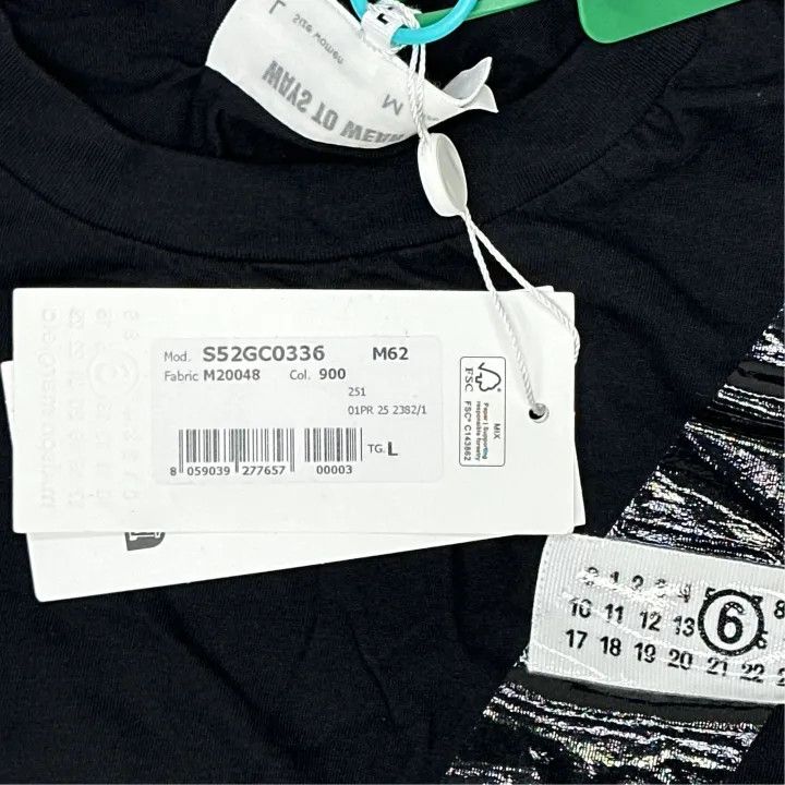 Maison Margiela MM6 Maison Margiela Black Logo Tee for Women 0079 Size L / US 10 / IT 46 - 3 Thumbnail